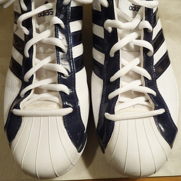 Adidas Men\u0027s Size 14.5 Navy Blue \u0026 White Shoes